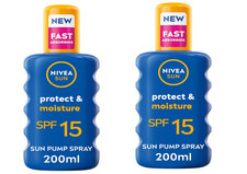 Image of NIVEA SUN Protect & Moisture Sun Spray SPF 15 200ml, Pack of 2