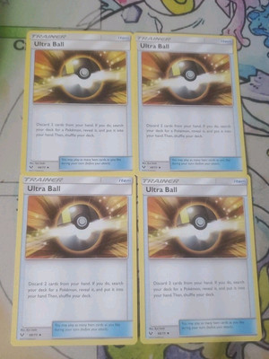 4x Ultra Ball 68/73 Playset Pokémon TCG Sun & Moon Shining Legends 