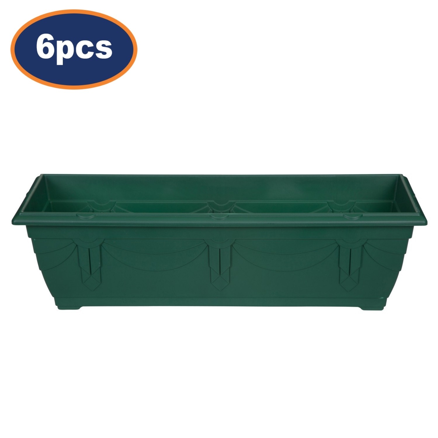 6pcs 60cm Window Box Planter Plastic Venetian Green Flower Plant Pot Trough