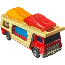 Matchbox Lesney Superfast 11 Car Transporter Red Inc Cars Playworn England 1976