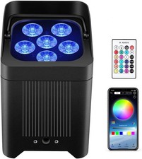 108W Battery Powered RGBWA UV Uplight, Rechargeable, DMX/APP/Remote Control