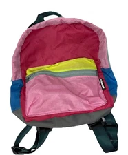 Baumm Colorful Mini Block Backpack Nylon Zip Up 10x11" Adjustable Straps Zip Up