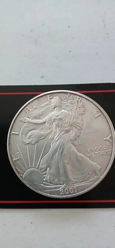 2001 $1 Dollar American Silver Eagle / Walking Liberty  Coin 1 Ounce Fine Silver