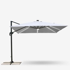 Parasol de jardin déporté carré 3m² à LED bars anti UV Paradise