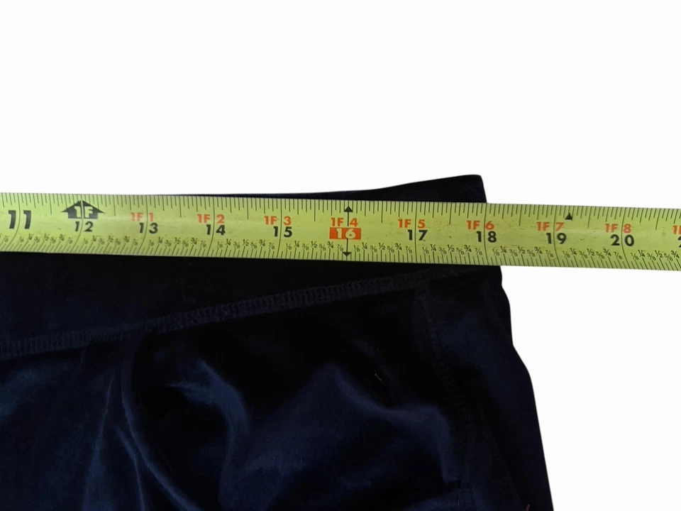 Quacker Factory Blue Metallic Velvet Pants Size Large Pull On Stretch Wide Leg - Image 4 of 4