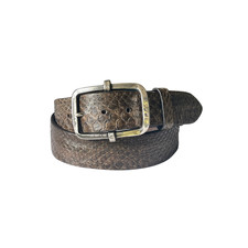 Pythonleder Schlange Gürtel Braun Grün 4 cm Unisex Handgefertigt Italien Luxus