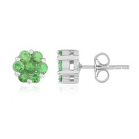 Tsavorit Cluster Sterling Silber Ohrringe