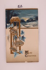 Vintage Raphael Tuck Christmas Bells Glad Greetings Card Used