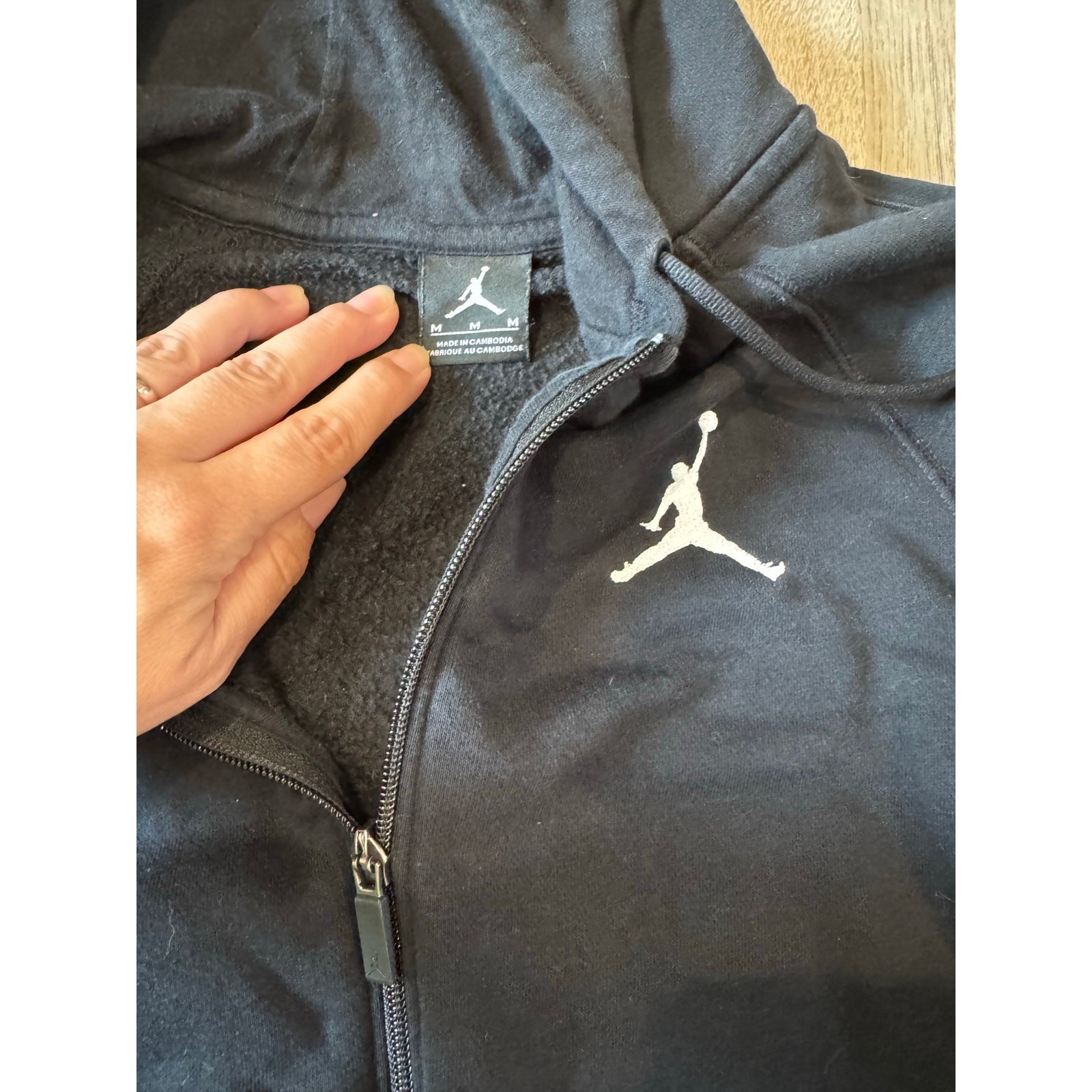 SACAI X NIKE Nike Air Jordan giacca uomo full zip con cappuccio pile manica lunga nero taglia M