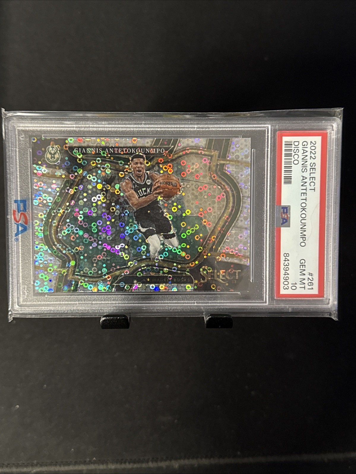 2022 Select Giannis Antetokounmpo Courtside Disco Prizm PSA 10
