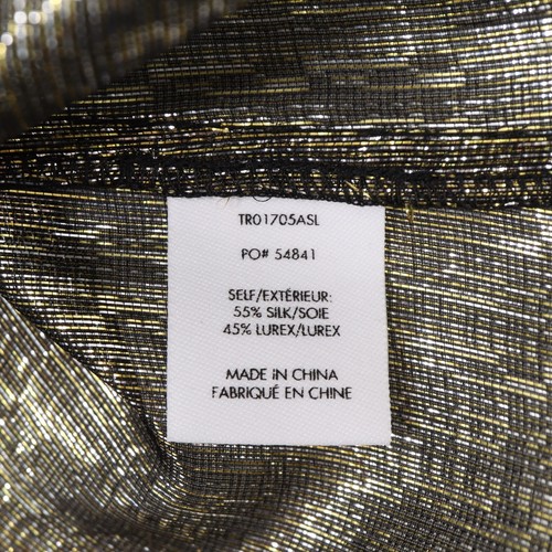 Derek Lam 10 Crosby Sz 0 Silk Blend Gold Metallic Blouse Ruffle Party Formal NYE - Picture 12 of 17