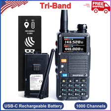 BAOFENG BF-F8HP PRO Tri-Band 10 W GPS Radio 1000CH USB-C VHF/UHF/1.25 m Scanner