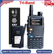 BAOFENG BF-F8HP PRO Tri-Band 10 W GPS Radio 1000CH USB-C VHF/UHF/1.25 m Scanner