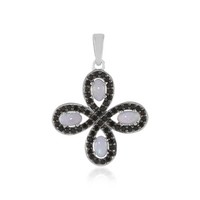Cavill SilberanhäNger 925 Sterlingsilber Opal 1,15Ct Schwarz Spinell Damen