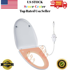 Heated Toilet Seat - Elongated Smart Toilet Seat with 3 Heating Modes, Bidet Att
