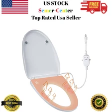 Heated Toilet Seat - Elongated Smart Toilet Seat with 3 Heating Modes, Bidet Att