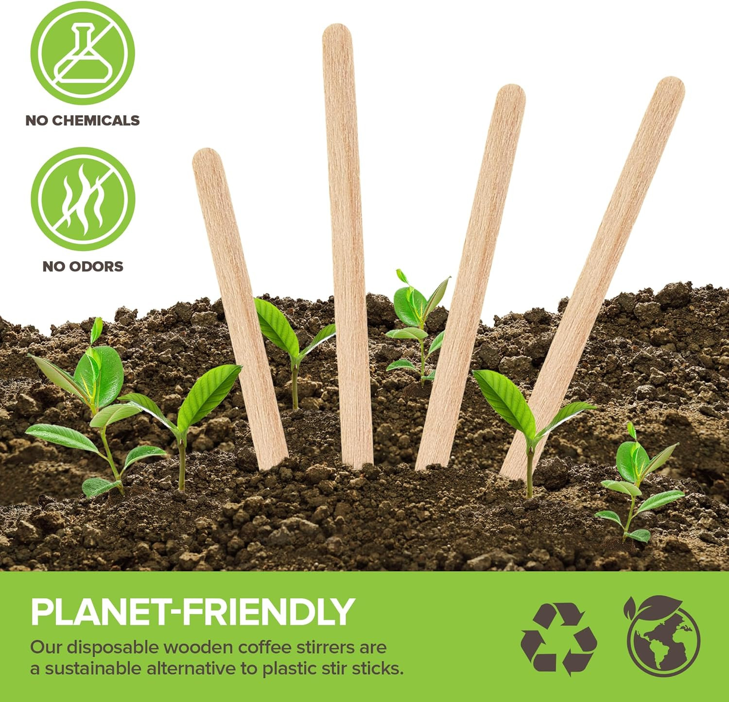 1000 Count Wooden Coffee Stir Sticks, Bulk Wood Stirrers for Coffee and Tea, Dis