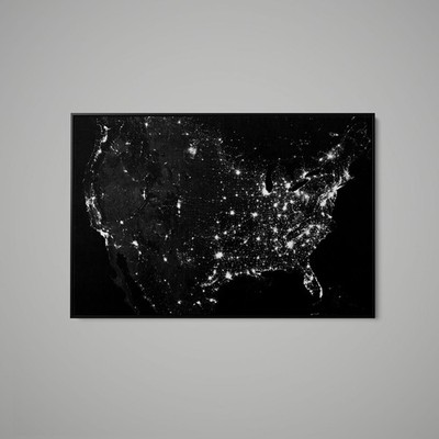 NASA - United States at Night Viewed From Space - Art Print on Paper or Canvas