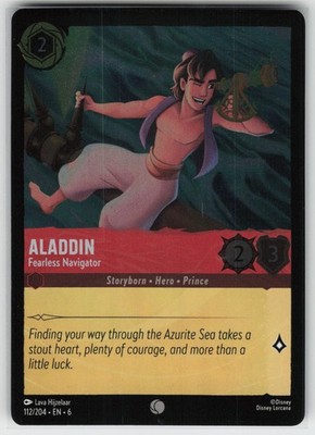 Aladdin - Fearless Navigator Cold Foil Azurite Sea 112/204 Common NM Lorcana