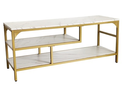 3-Tier Stand for TV Media Console Table with Open Shelving Storage for Living...