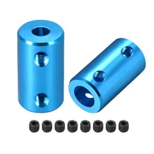 2pcs Shaft Coupling 5mm to 8mm Bore L25xD14 Robot Motor Wheel Rigid Coupler Blue