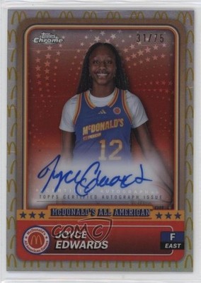 2024 Chrome McDonald's All American Logo Refractor /75 Joyce Edwards Auto 18yk