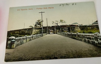 Antique Postcard OLD SPANISH WALLS MANILA, PHILIPPINES Postigo Gate Rare WW1 Era