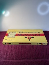 Vintage 1946 -1954 MONOPOLY Board Game Parker Brothers Complete ,Yellow Box