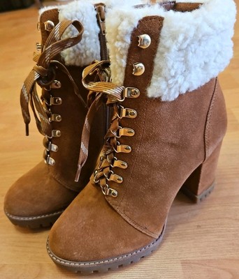 GIANNI BINI  SUEDE ANKLE BOOTIES BROWN SIZE 8 NEW DISPLAY MODEL