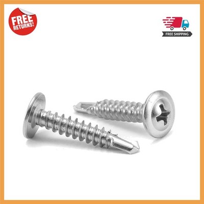 Strong 100 Pack Stainless Steel Sheet Metal Screws #8 X 1'' - Corrosion Resistant