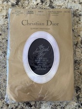Christian Dior Womens Large Black Orchid Pantyhose Deadstock Vintage 4494 NEW