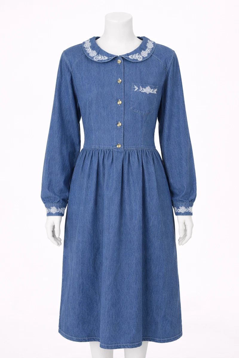 white christmas dresses Denim Cutout Maxi Dress S main image 1