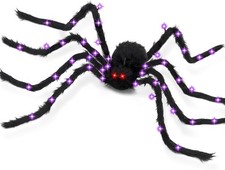 Giant Spider - Large Light Up Spider 78IN 74 Lights 8 Modes Halloween Decoration