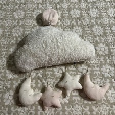 Just Born Sparkle Musical Mobile for Baby Nursery Decor, Pink Stars White Moon