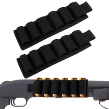 2 Pcs Tactical 6 Rounds Shotgun Shell Holder for 12 20 Gauge Ammo Carrier Pouch