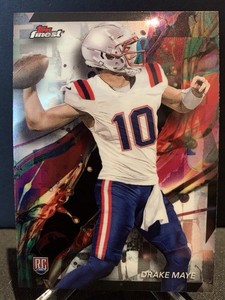 2024 TOPPS FINEST FOOTBALL DRAKE MAYE ROOKIE #62 PATRIOTS RC