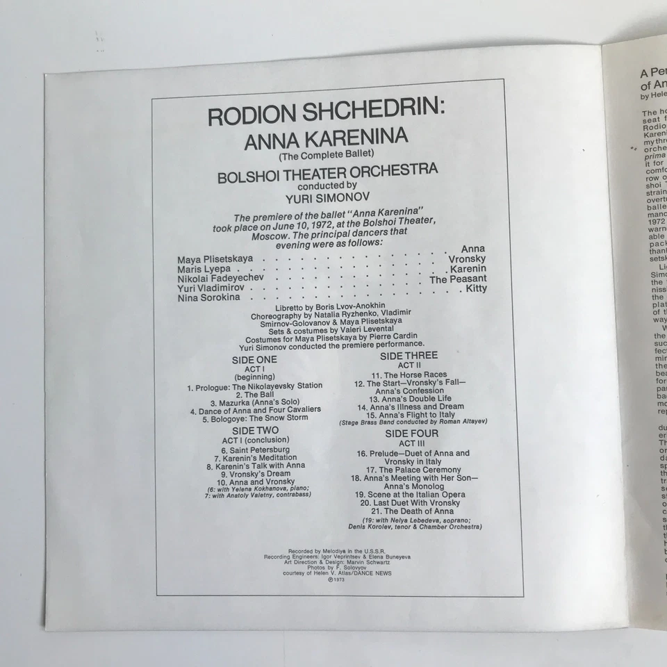 2 LP-Box Shedrin ANNA KARENINA BALLET Bolshoi Simonov (B351) - Bild 3 von 4