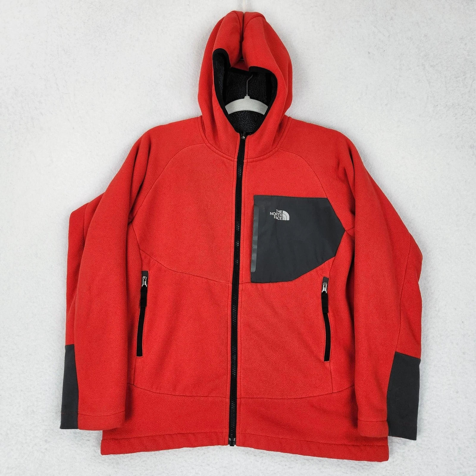The North Face Jacket Boys Large 14/16 Red Fleece Chimborazo Full Zip Hoodie