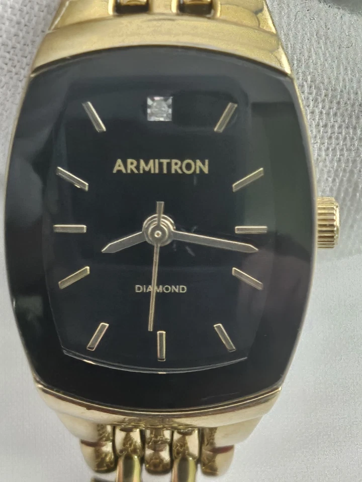 Женские кварцевые часы Armitron Diamond 75/5195 GP новый аккумулятор работает позолоченные - Изображение 2 из 4