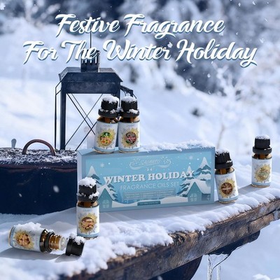 SALUBRITO Winter Fragrance Oils Set, Holiday Essential Oils for Diffuser