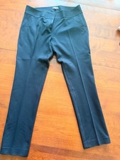 Vince Camuto Black Cropped Ankle Pants Womens Size 10 Flat Front Career M Work
