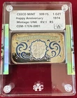 1974 Ceeco Mint 25th Happy Anniversary SAC Slabbed Silver Art Bar