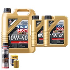 Motoröl 10W40 LIQUI MOLY Leichtlauf 7L+HENGST Ölfilter +Ölschlammspülung