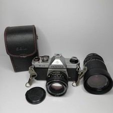Vintage Asahi Pentax K1000 55mm Film Camera w/ Extra Lens & Accessories