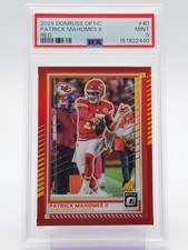 PATRICK MAHOMES II 2025 DONRUSS OPTIC RED /149 #40 PSA 9 Q3178