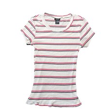 Camiseta De Colección Rue 21 XS Festival Y2K Ajustada Bebé Muñeca Acanalada Retro Años 90 Rayas