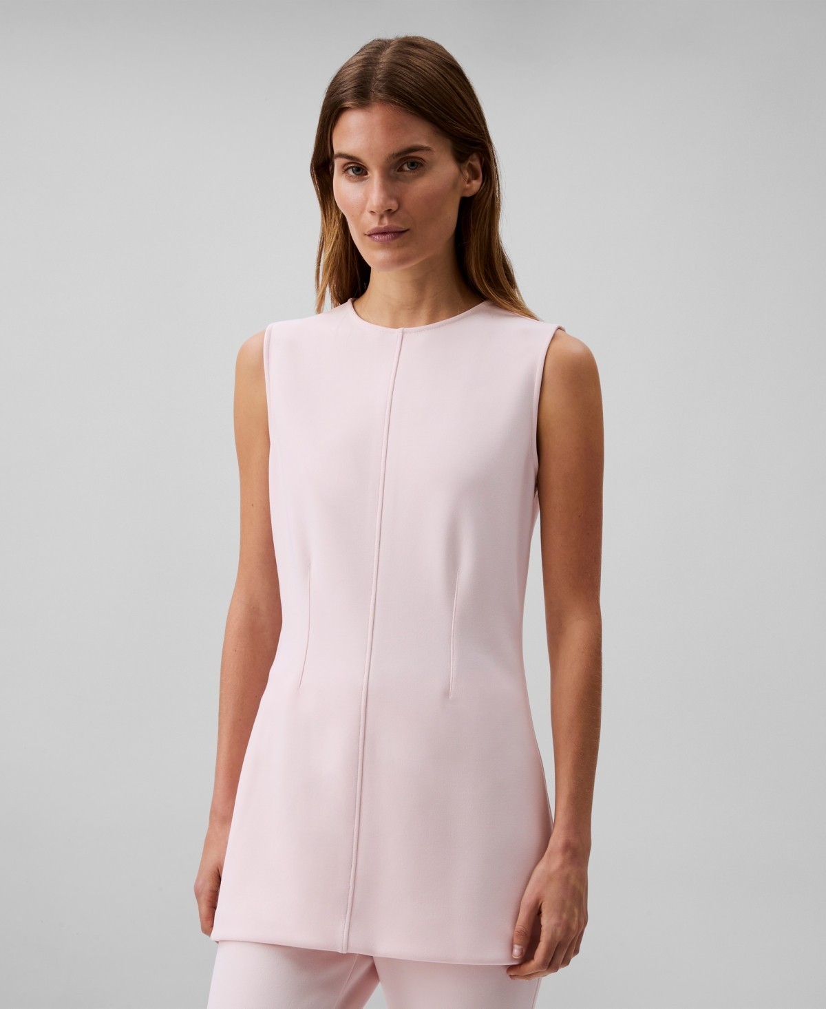 Calvin Klein Women's Sleeveless Tailored Knit Tunic Pink Size L 1752