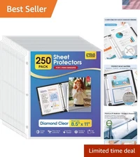 Durable Polypropylene 250 Pack Page Protectors - Clear 8.5 x 11 Document Sleeves