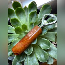 Vintage Stone Bottle Opener Red Agate:Bar Wine Tool Beer Soda Metal Cap Opener
