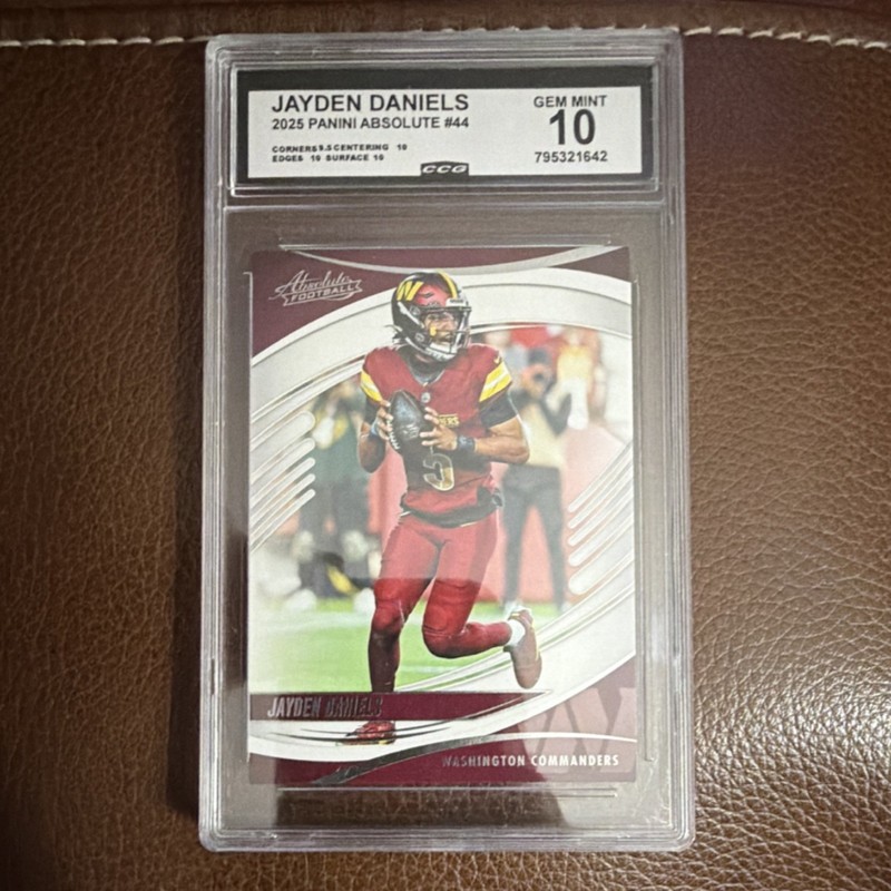 🔥Panini Absolute 2025 Jayden Daniels 44 Washington Commanders CCG GEM MINT 10🔥